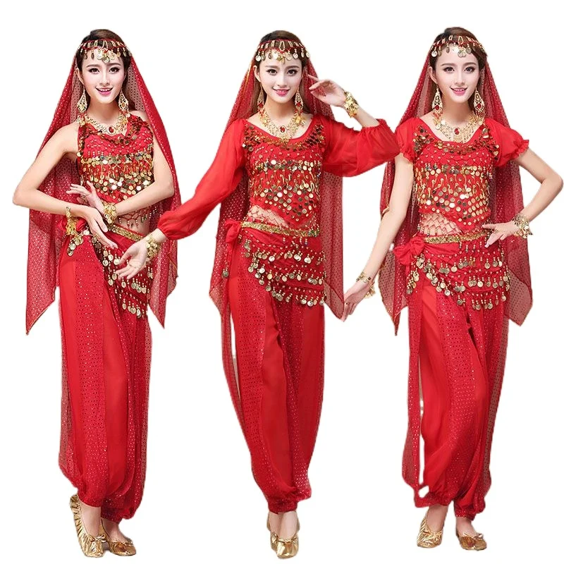 

Belly dance performance clothes New adult Indian dance clothes Training clothes Performance clothes Pants suit Women