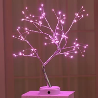 24 leds pink night light heart rose lamp tree lights for bedroom home party wedding indoor decoration pearl night light