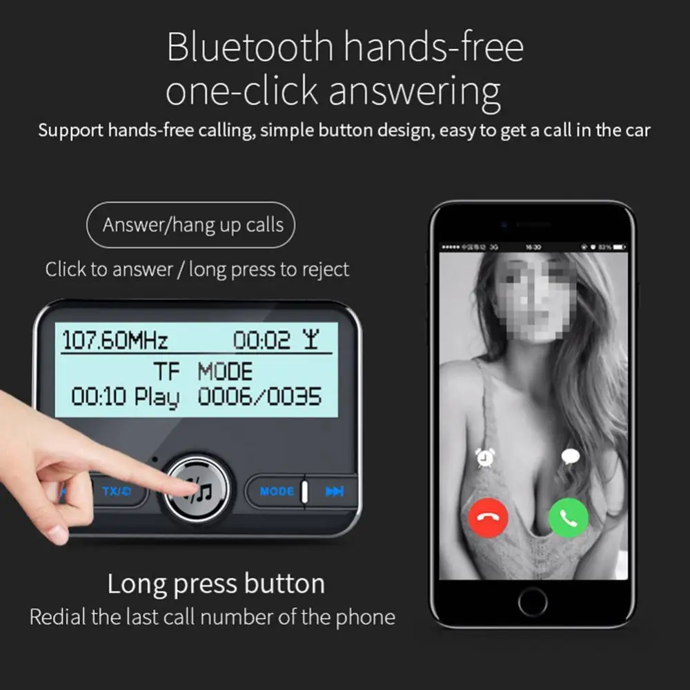 

USB Car Charger FM Transmitter Bluetooth 5.0 Coche Adapter Wireless Handsfree Audio Receiver MP3 Player Auto Accessories