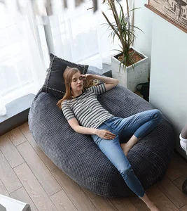 Dropshipping New Giant Sofa Cover Soft Comfortable Double Bean Bag Bed Recliner Cushion Cover Without Filler Factory Shop