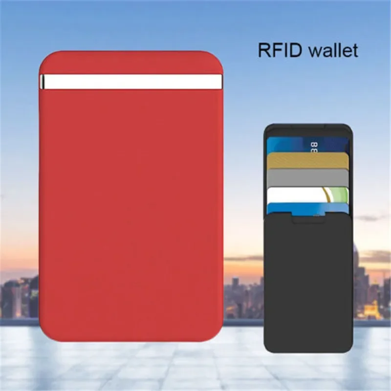 Quanlity Slide PC ID Cash Card Holder Men Business RFID Blocking Wallet Credit Card Protector Case Anti-side Pocket Purse