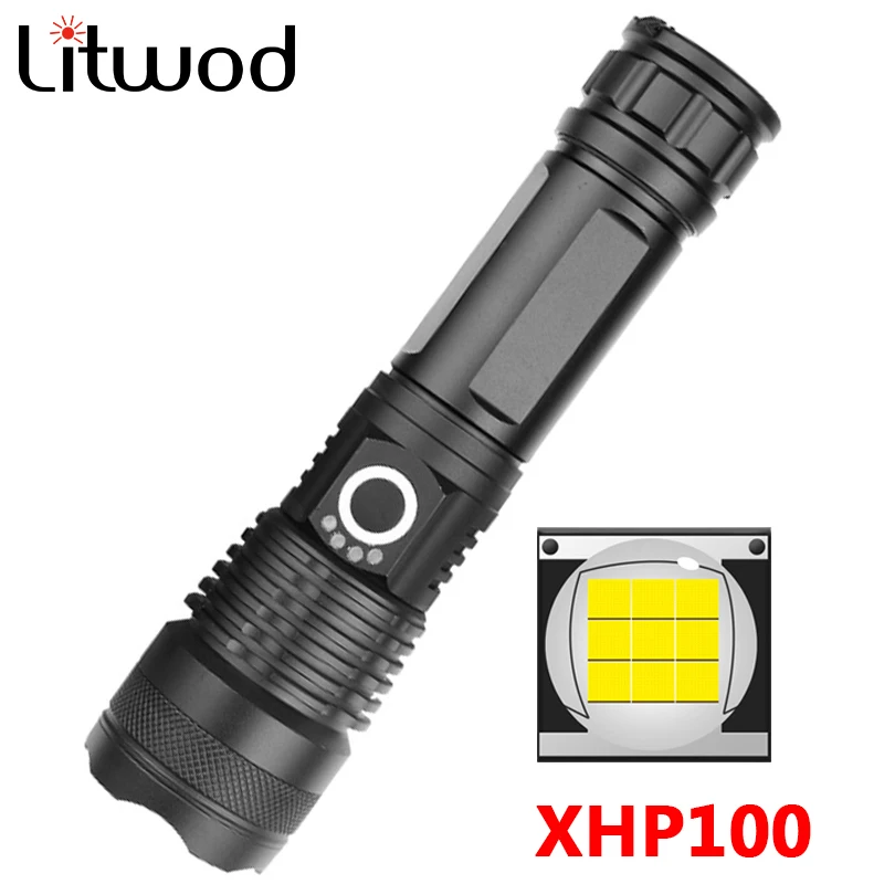 

XHP100 9-core High Quality Led Flashlight Usb Rechargeable 18650 26650 Battery Zoomable Torch Aluminum Light Lantern Waterproof