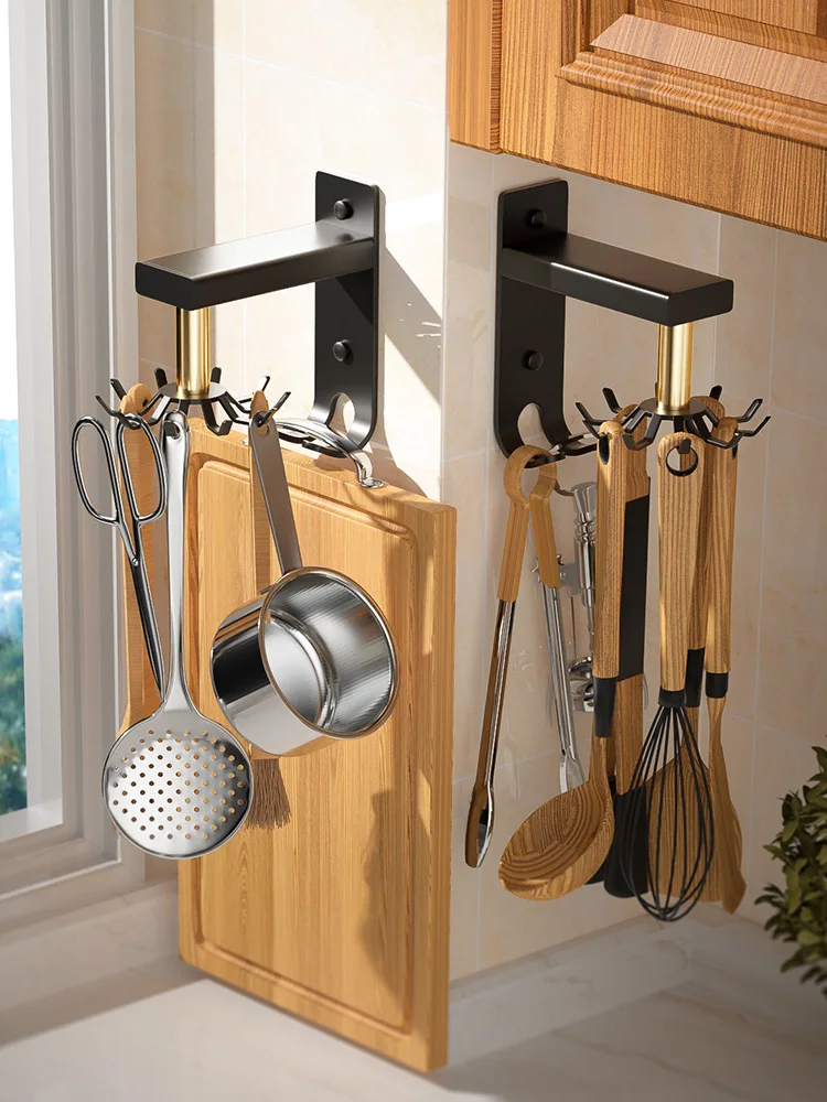

Kitchen corner rotatable hook wall strong viscose multifunctional wall-mounted creative kitchen utensils storage without punchin