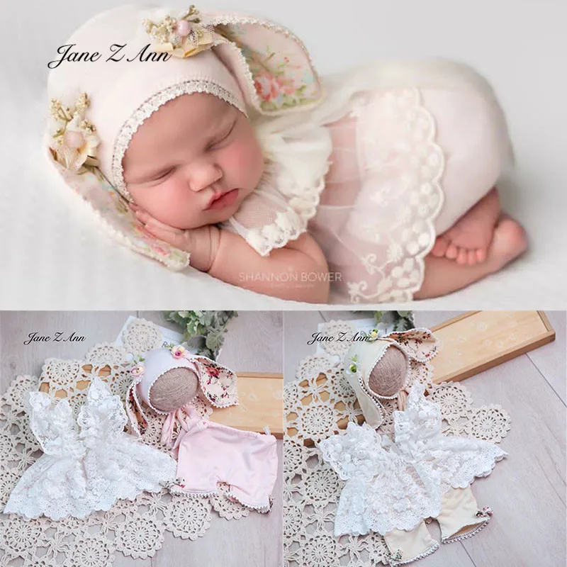 

Newborn photography clothing props Lace rabbit dress suit new baby children props