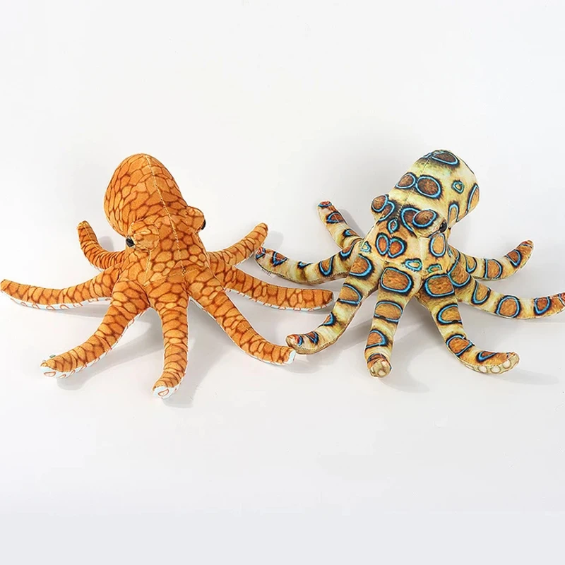 

Реалистичная плюшевая игрушка осьминог в виде синего кольца, 28 см, Реалистичная искусственная Мягкая кукла, мягкий плюшевый подарок для дет...