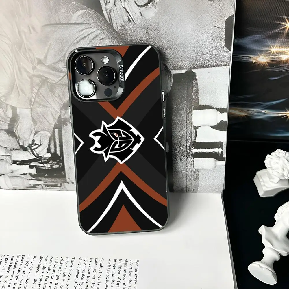 Чехол для телефона G2 ESports матовый серебристый цвет iPhone 16 15 14 13 12 11 Pro Max Plus XS X