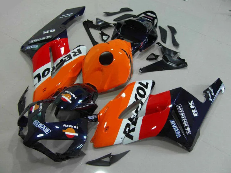 

Новый комплект обтекателей для мотоцикла ABS, подходит для HONDA CBR1000RR 2004 2005 04 05, кузов красного и оранжевого цвета