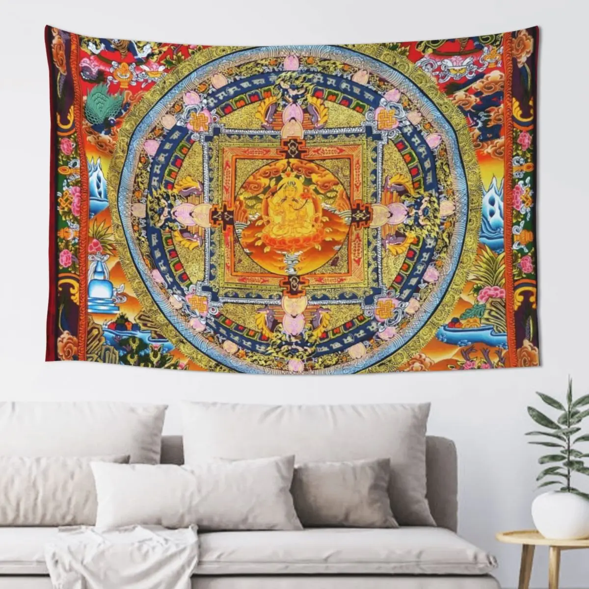 Буддийский индуистский гобелен с мандалой 2 эстетический домашний декор