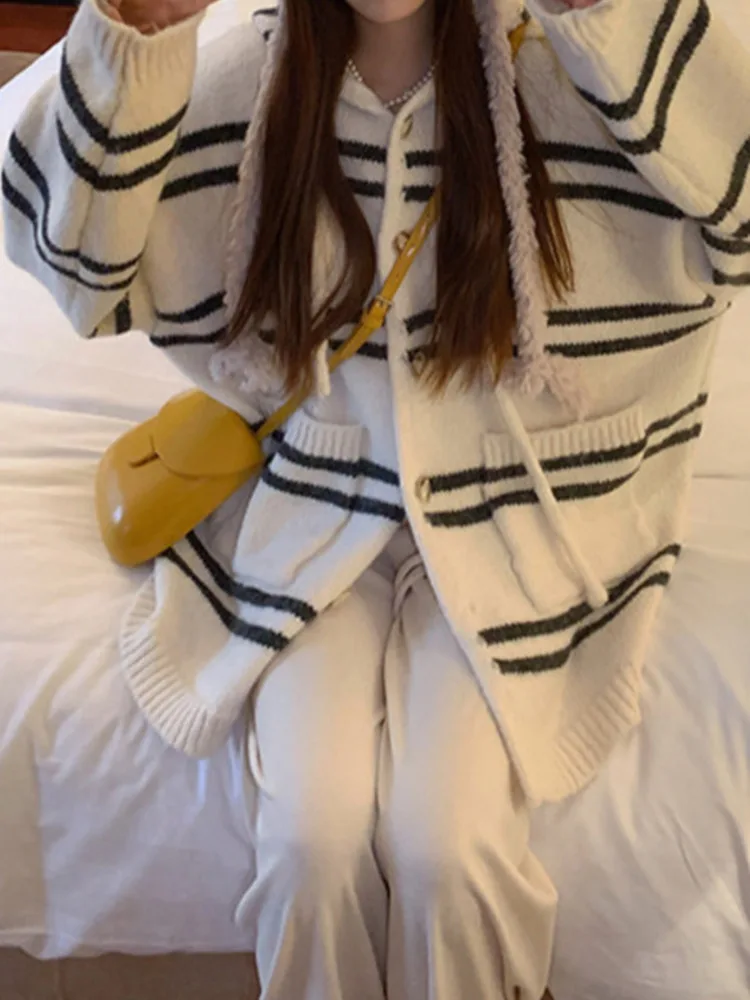 UCXQ модная куртка с капюшоном в корейском стиле свободный кардиган контрастную