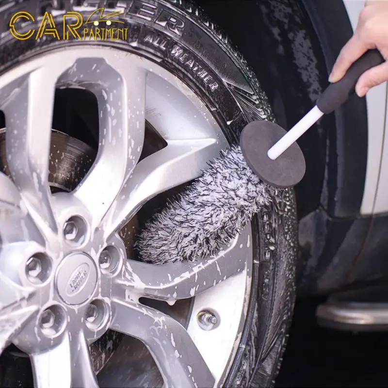 

Soft Microfiber Car Wash Detailing Handle Brush Automobile Wheel Hub Cleaning Brush Multipurpose Microfiber Wheel Rim Brush