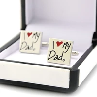 i love dad letter cufflinks sleeve nails square cufflinks