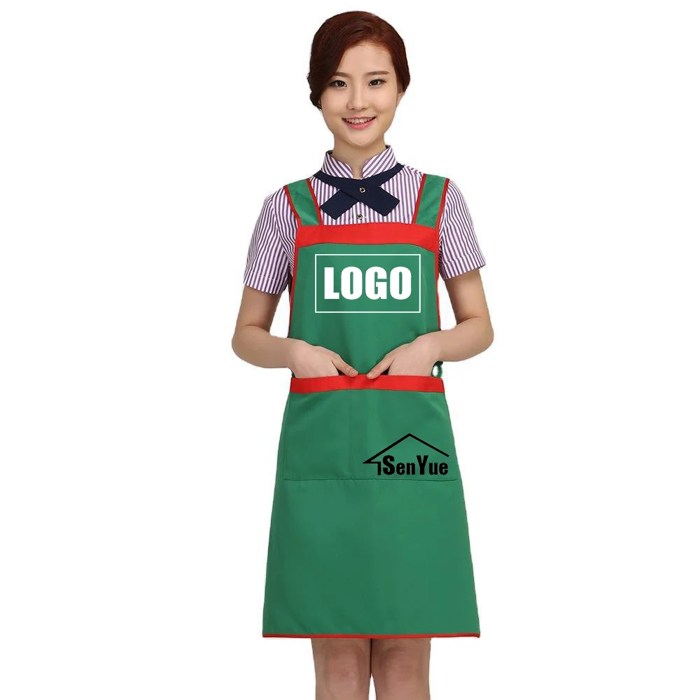 

Custom Logo Thickened Woodworking Antifouling Barista Kitchen Restaurant Barber Durable Pocket Waterproof Smooth Wide Apron