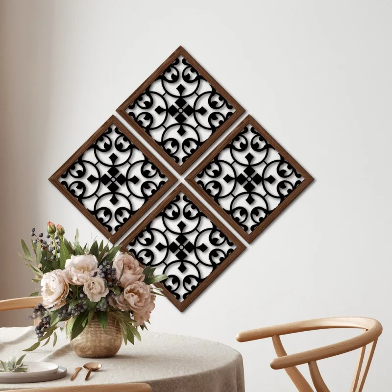 

Mz433 Cross-Border Wooden Hollow UV Printing Wood Grain Home Wall Decoration Can Be Pasted Living Room Bedroom Painting