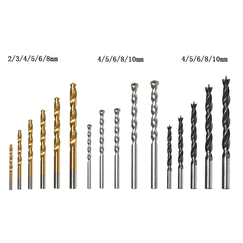 

16pcs Drill Bits Kit Wood Metal Concrete Drilling Tool Woodworking Punch Multifunctional Drill Bit Power Tools