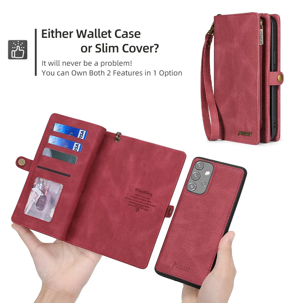 Wallet PU Phone Case For Samsung Galaxy S8 S9 S10 S21 S22 S23 S20FE S21FE A10 A12 A20 A30 A31 A32 A33 A50 A52 A53 A70 A72 A73