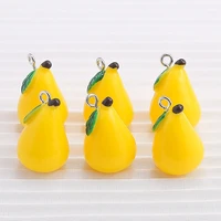 10pcs 3d resin pear fruit charms for jewelry making pendants earrings necklaces diy handmade fashion crafts jewelry accessories