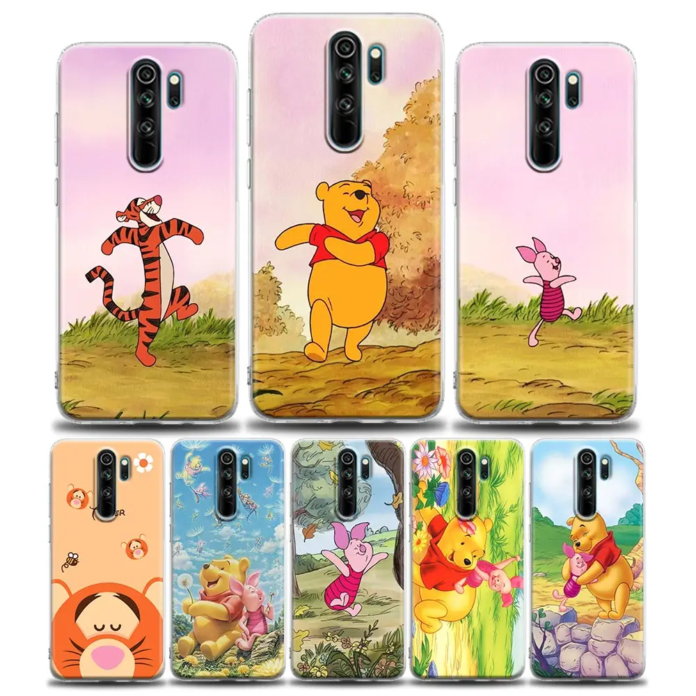 

Clear Phone Case for Xiaomi Redmi Note 12 11 10 9S 9 8 Pro Max 11S 7 10C 9A 9C 9T Back Cover Cartoon Tigger Winnies Poohs Piglet