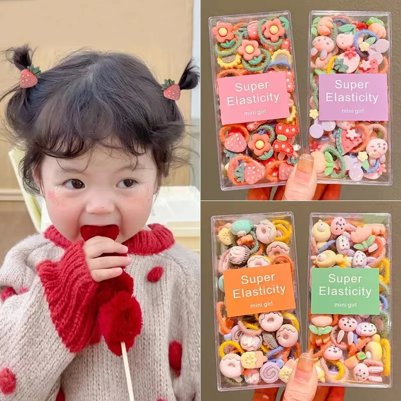 

30 шт., детские акриловые резинки для волос, 2 см