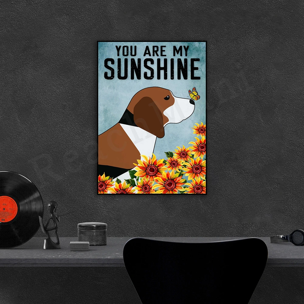 Плакат с собакой принт Ты мой солнечный свет художественный постер для детской