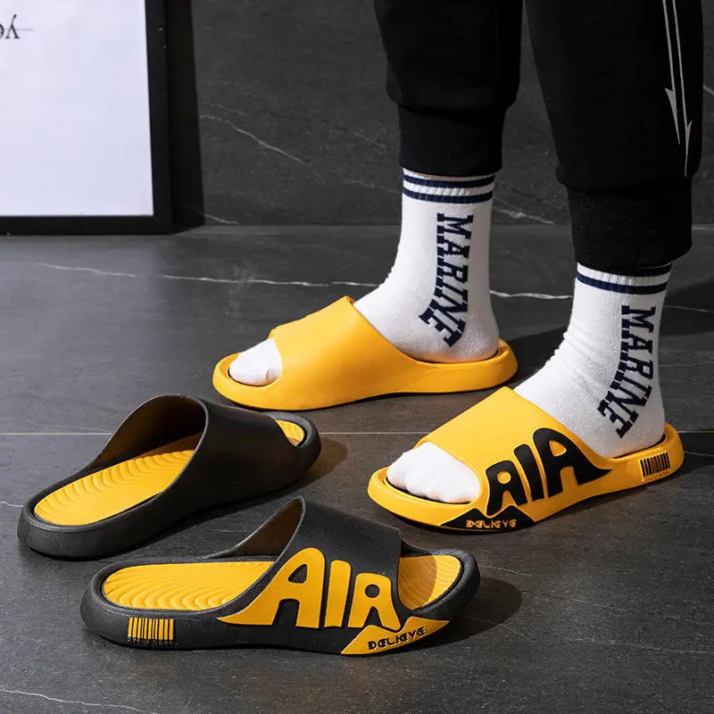 New Men's Summer Slippers Anti-slip Thicken EVA Soft Slipper Outdoor Beach Flip Flops for Men Household Comfortable Shoes 2
