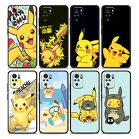 cute cartoon pikachu phone case for redmi 10 9 9a 9c 9i k20 k30 k40 plus pro note 10 11 pro soft silicone