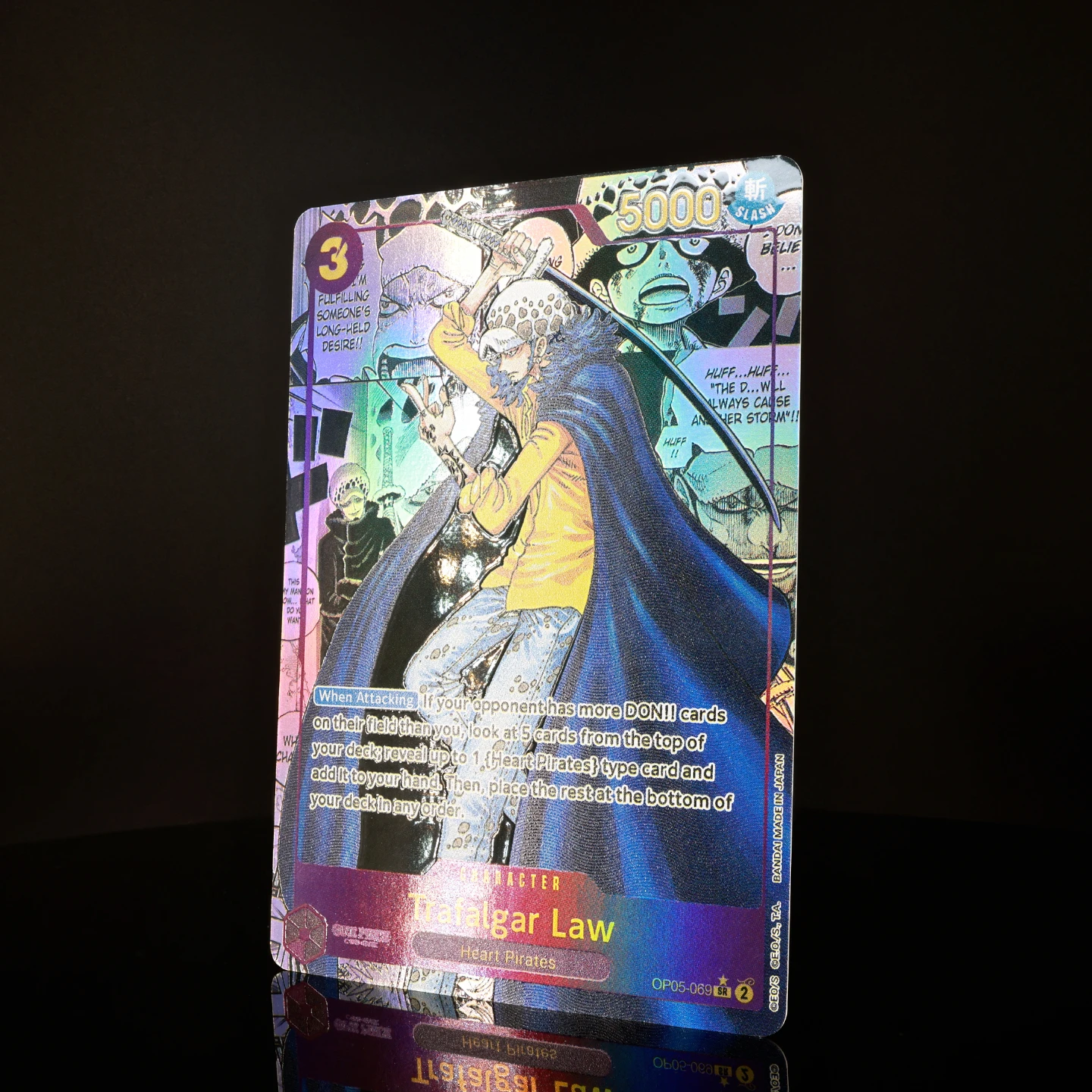 Фото Карта One Piece TCG OPCG на английском языке: Лоу (Law) из манги, OP05-069, Лоу 3, фиолетовая, текстурированная, фольгированная. №2