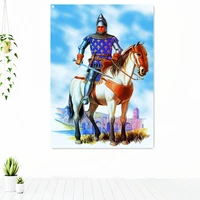 medieval knights of christ history poster banners wall art vintage knight templar wall hanging crusades paintings home decor d4
