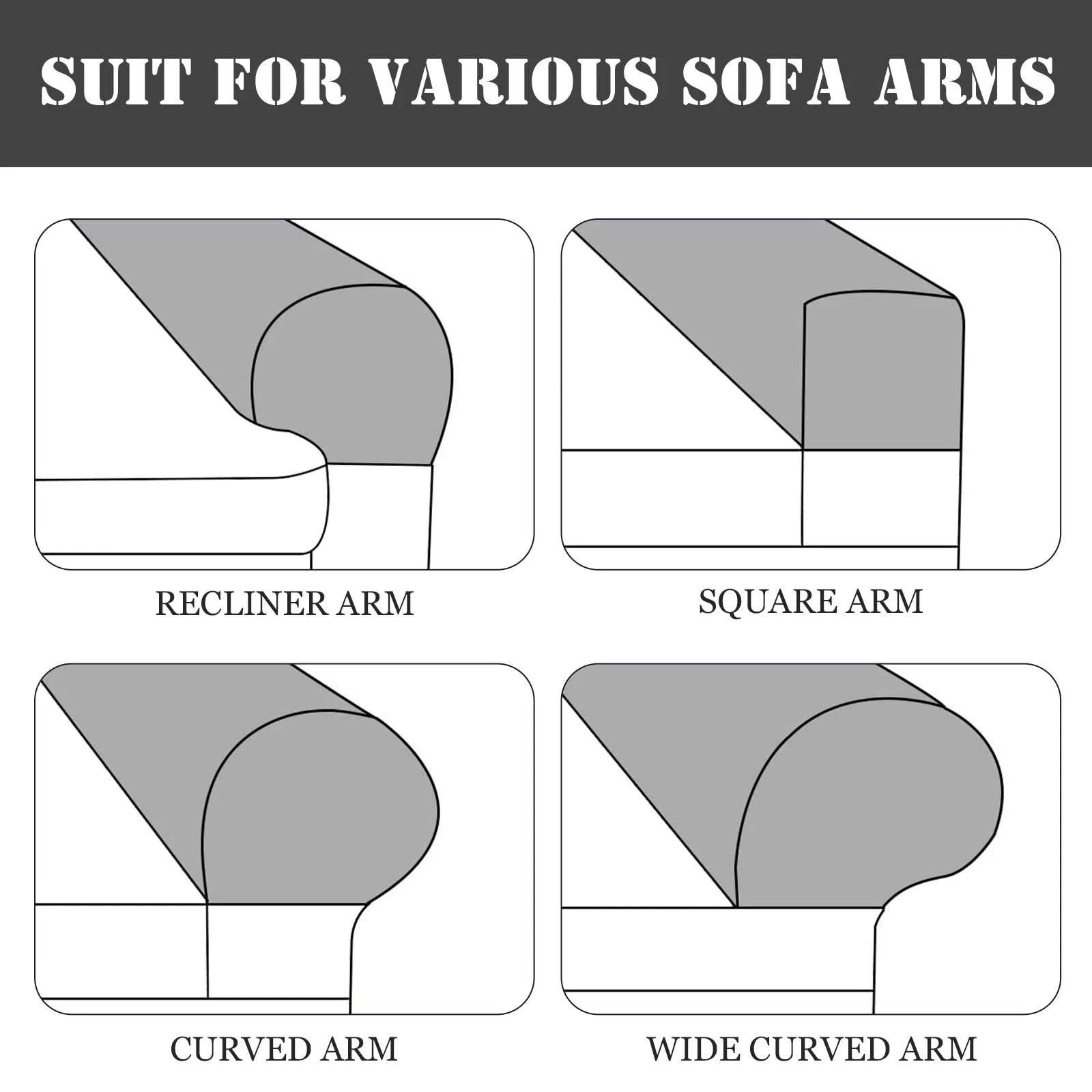 2 шт. чехлы для диванов кресла сидений с откидной спинкой эластичный подлокотник