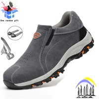 high quality mens safety boots industial steel toe cap work shoes for male non slip anti smash fashion construction sneakers