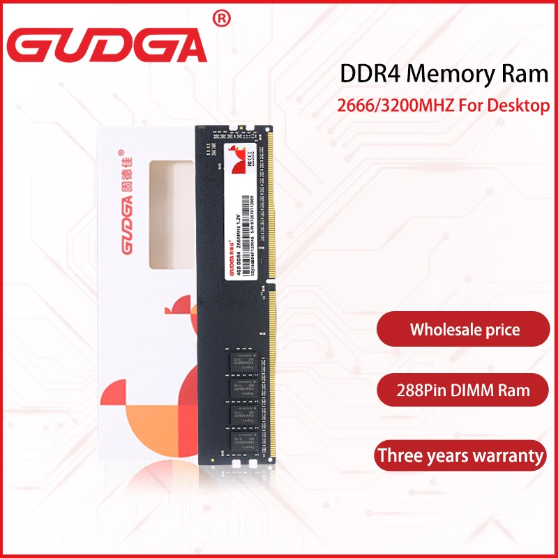 

Оперативная память GUDGA DDR4 для ПК, 4 ГБ, 8 ГБ, 16 ГБ, 2400 МГц, 2666 МГц, 1,2 в, модуль CL11, совместим с настольными компьютерами, игровые компоненты