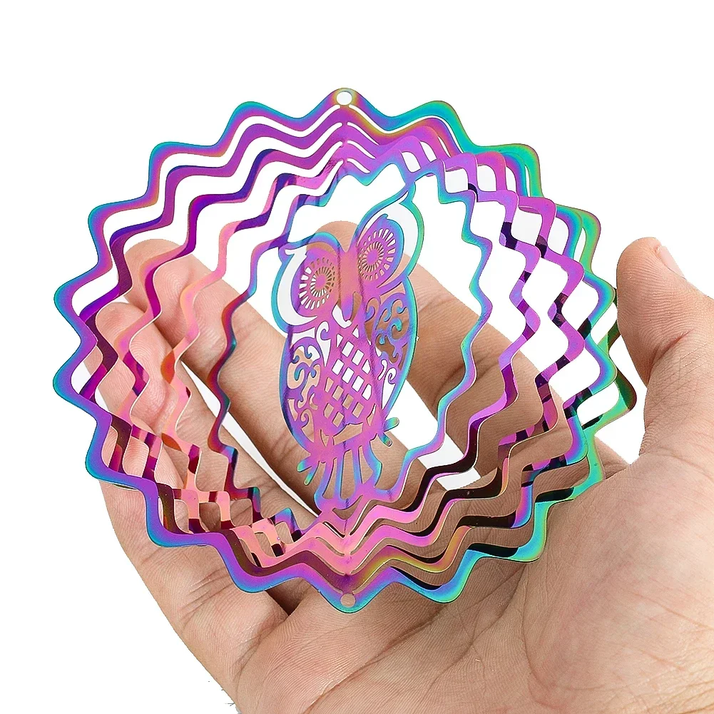 

Металлический 3D ветряной спиннер сова