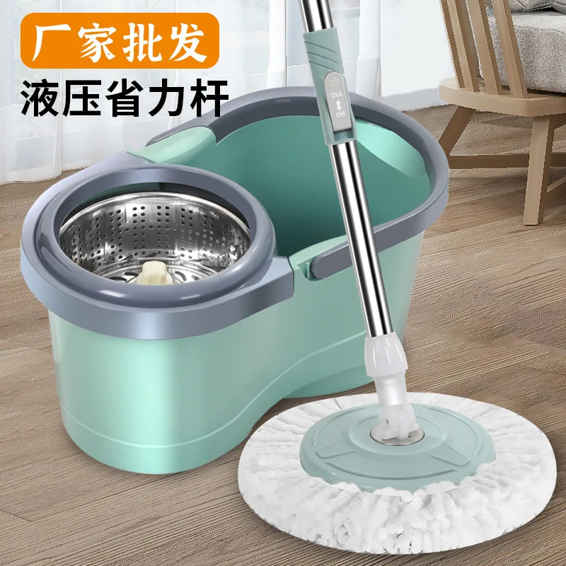 

Double Drive Mop Bucket Rotating Stainless Steel Spin-Dry Mop Household Mop Hand Wash-Free Wet and Dry Dual-Use Lazy Mop
