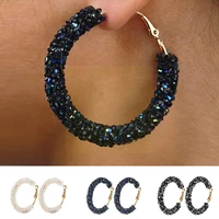 new fashion hoop earrings for women color bling bling round geometric statement earrings jewelry for wedding party brincos d5g5