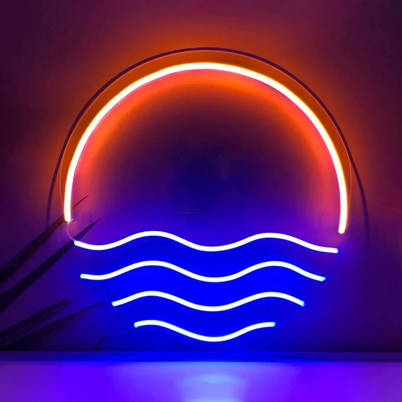 

Sunset & Sea LED Neon Light Sign Aesthetic Room Decor Neon LED Sign Lighting For Room Decor Holiday Party Chirismas Decoration