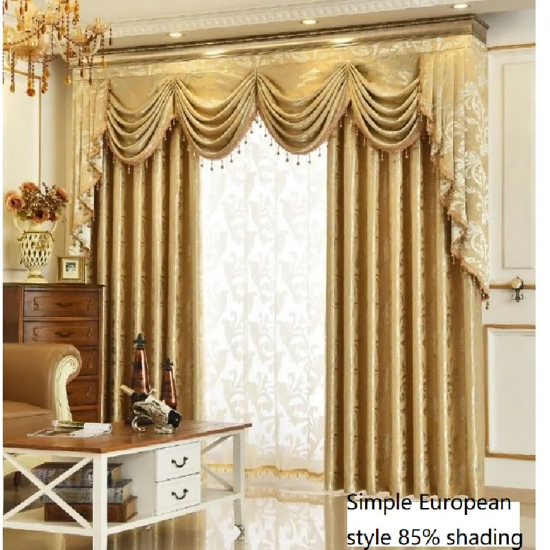 

European Luxury Curtains for Living Room Phoenix Flower Cortina Bedroom Double-sided Jacquard Blackout Curtains Window Custom