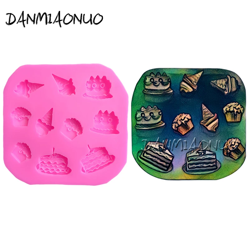 

DANMIAONUO A0372048 Ice Cream Shape Candy Mold Baking Accessories And Tools Set Topo De Bolo Moule Silicone Patisserie Eid