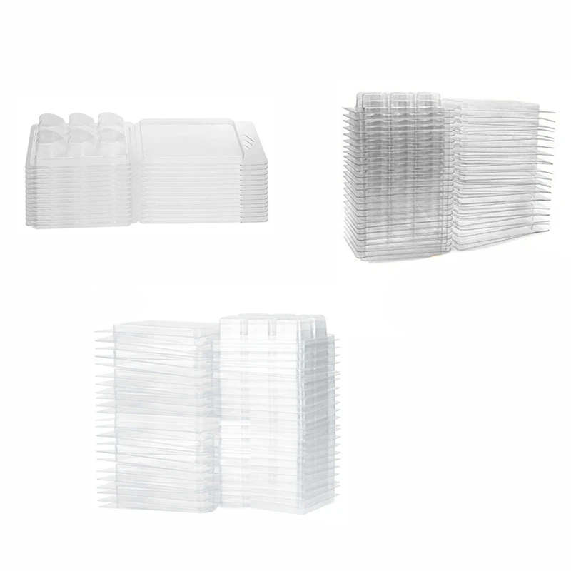 

150 шт., прозрачные формочки для упаковки свечей, 6 ячеек