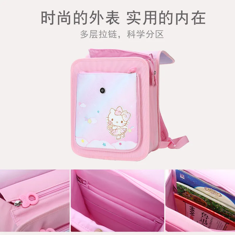 Hello Kitty Primary School Student Schoolbag Spine Protection Decompression Backpack Ultra Light No Burden Backpack Female
