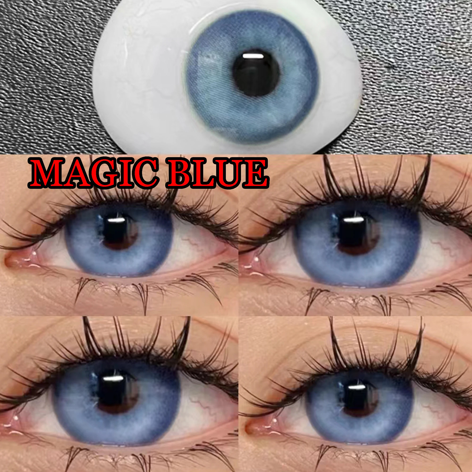 Hotsale Dolly 14.50mm Eye Color Contacts Women Men Soft Glasses with Prescription Anime lentes de contacto Magic Blue