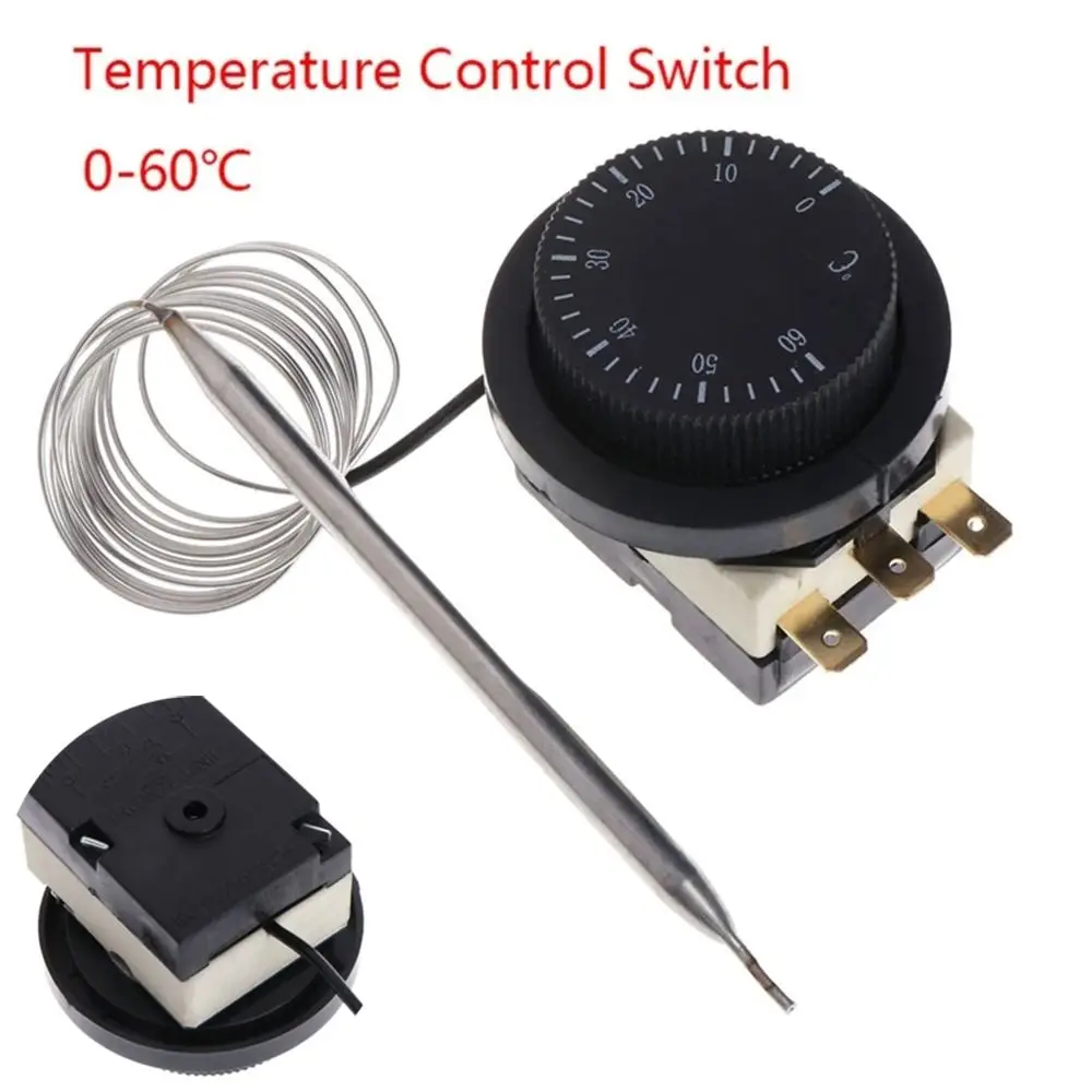 

16A 0-60℃ Knob Type Professional 250V/380V Thermostat Thermoregulator Temperature Control Switch Temperature Controller