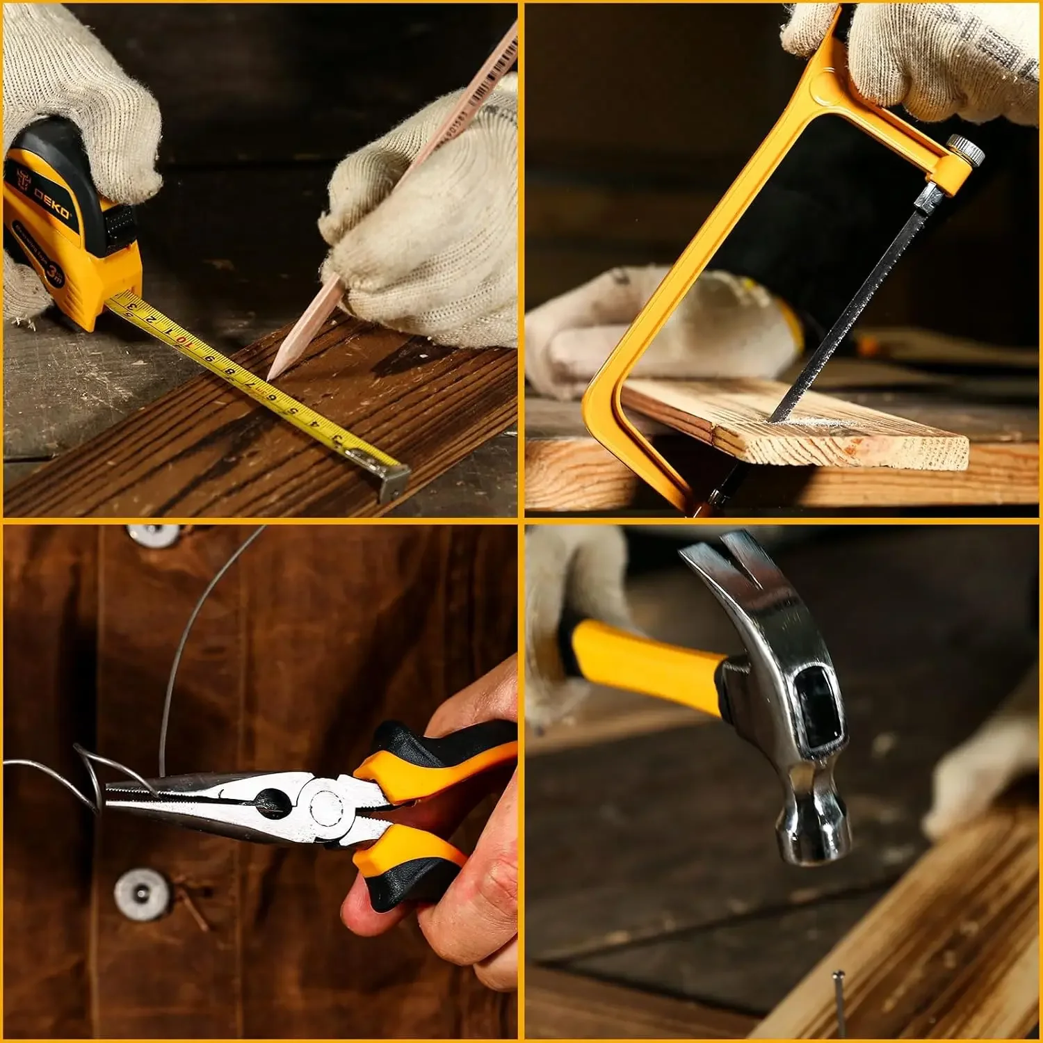 Набор инструментов для домашнего механика DEKOPRO с аккумуляторной дрелью 12 В