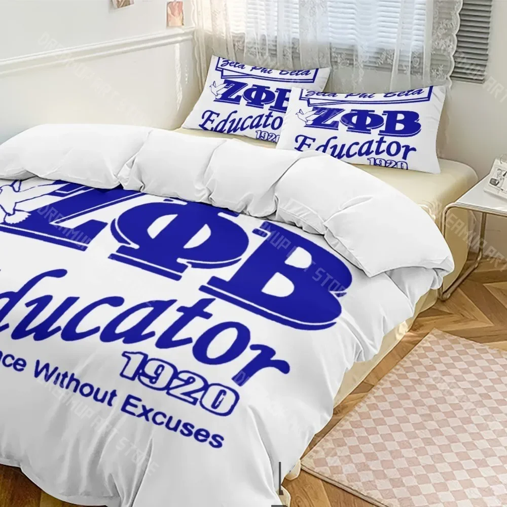 Фото Комплект постельного белья 3D Print Zeta Phi Beta ZPB для девочек, мальчиков и взрослых: пододеяльник и наволочки (размеры Twin, Queen, King, Full) №5