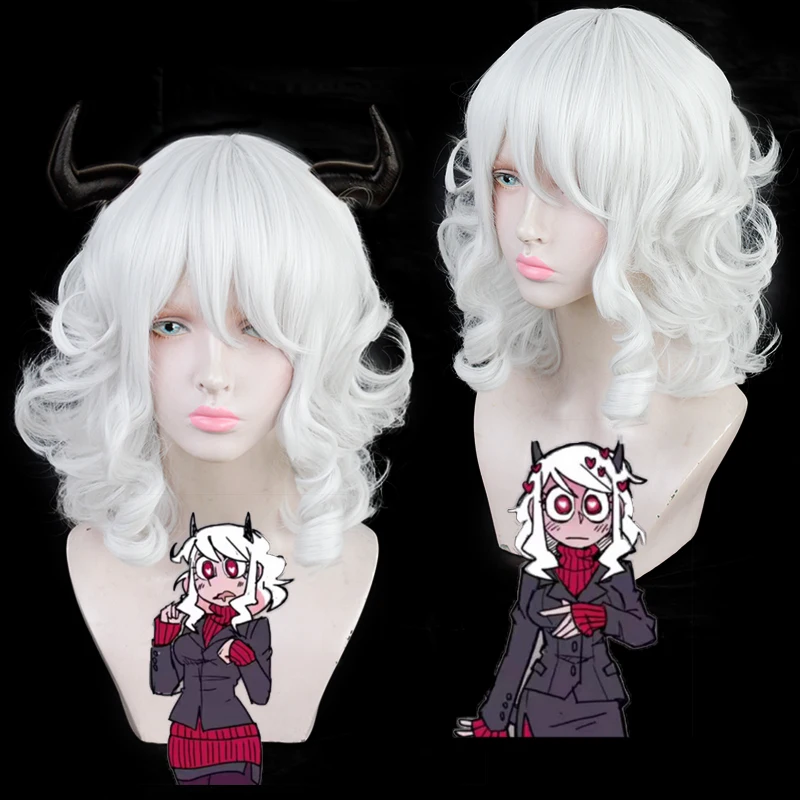 

Длинный синтетический парик с белыми вьющимися волосами для косплея на Хэллоуин