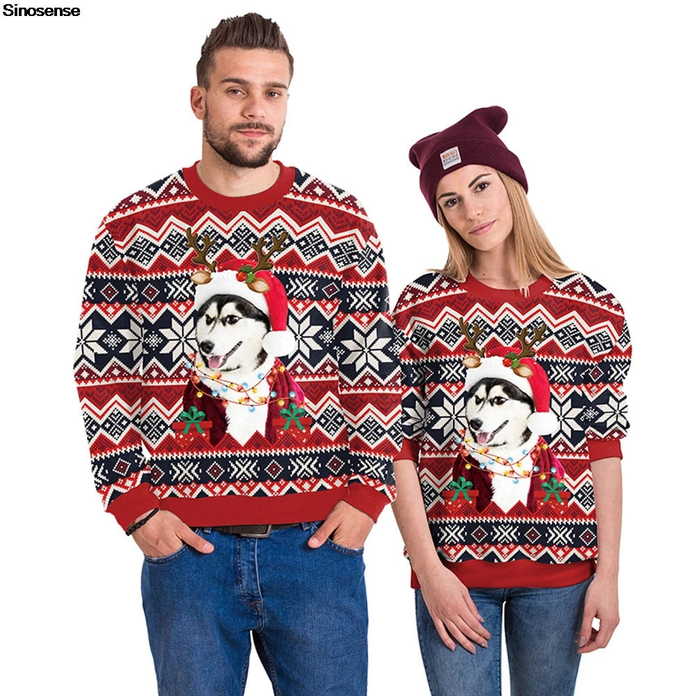 Джемпер унисекс с 3D рисунком собаки для мужчин и женщин