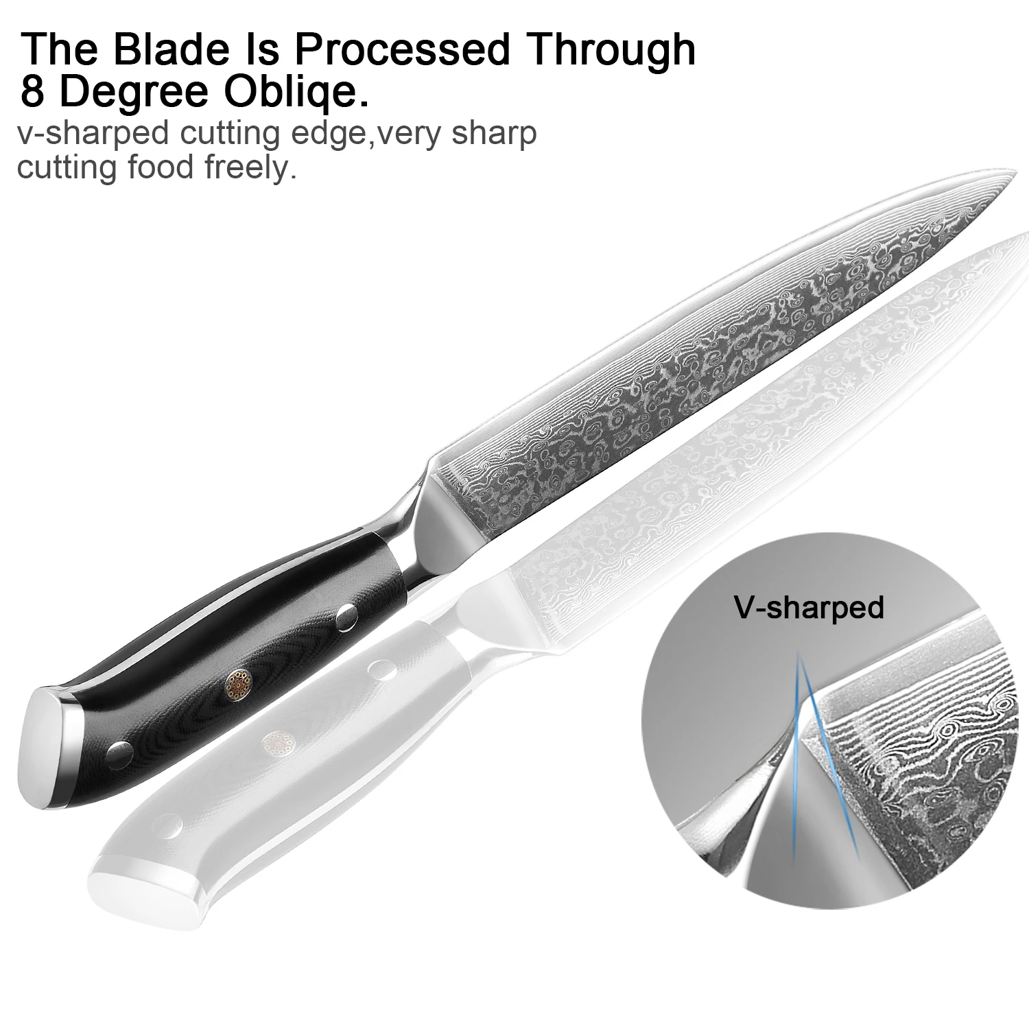 Дамасский 67 слоев VG10 стальной нож для нарезки 8 дюймов острый кухонный резьбы