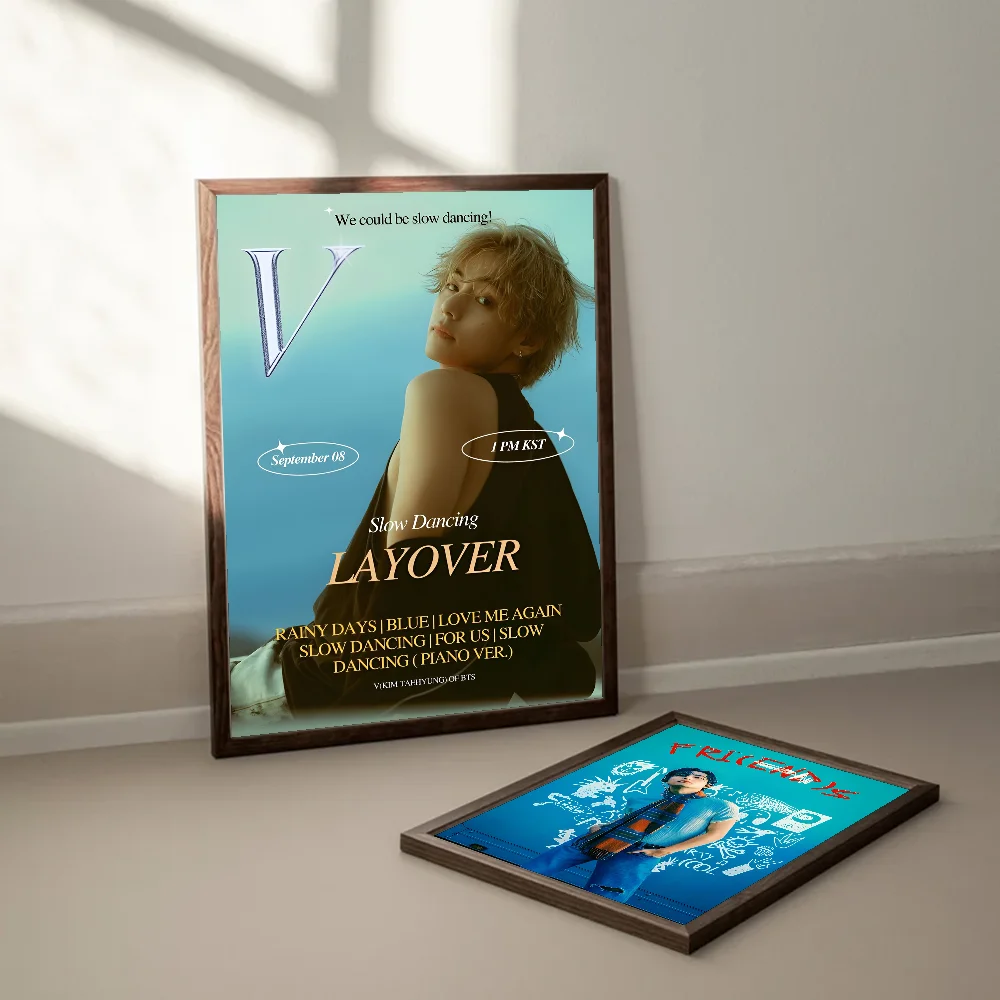 K-Kim Tae H-Hyung V аниме постеры липкие HD качество настенные искусства ретро для дома