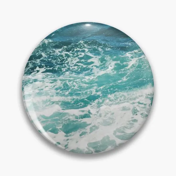 

Мягкая булавка для пуговиц с голубыми морскими волнами на заказ, ювелирные изделия, модная женская забавная креативная Подарочная булавка ...