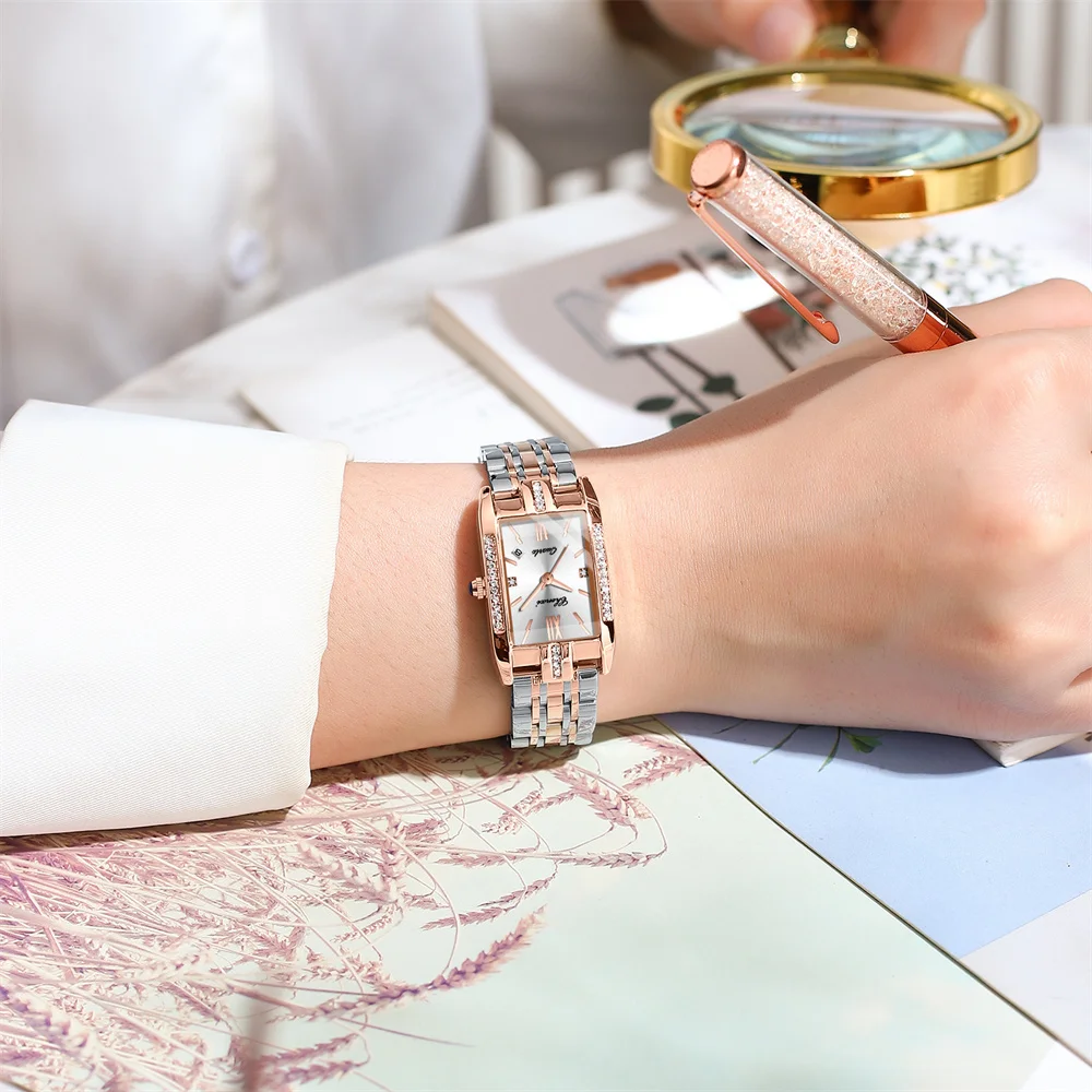 Fashion Woman Watches Luxury Brand Stainless Steel Bracelet Creative Unique Rectangle Watch For women Ladies Wristwatch Elegant enlarge