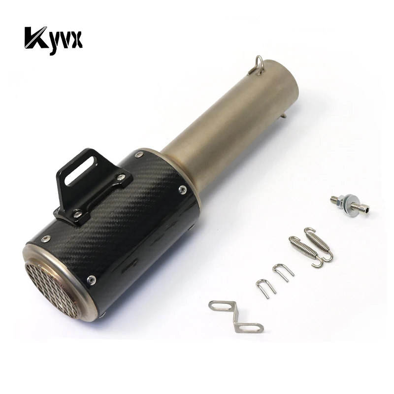 

61.5mm universal Motorcycle Exhaust Modified Muffler Carbon Fiber Pipe New Style For 125 NVX155 NMAX Xmax 300 MSX 125 MT07