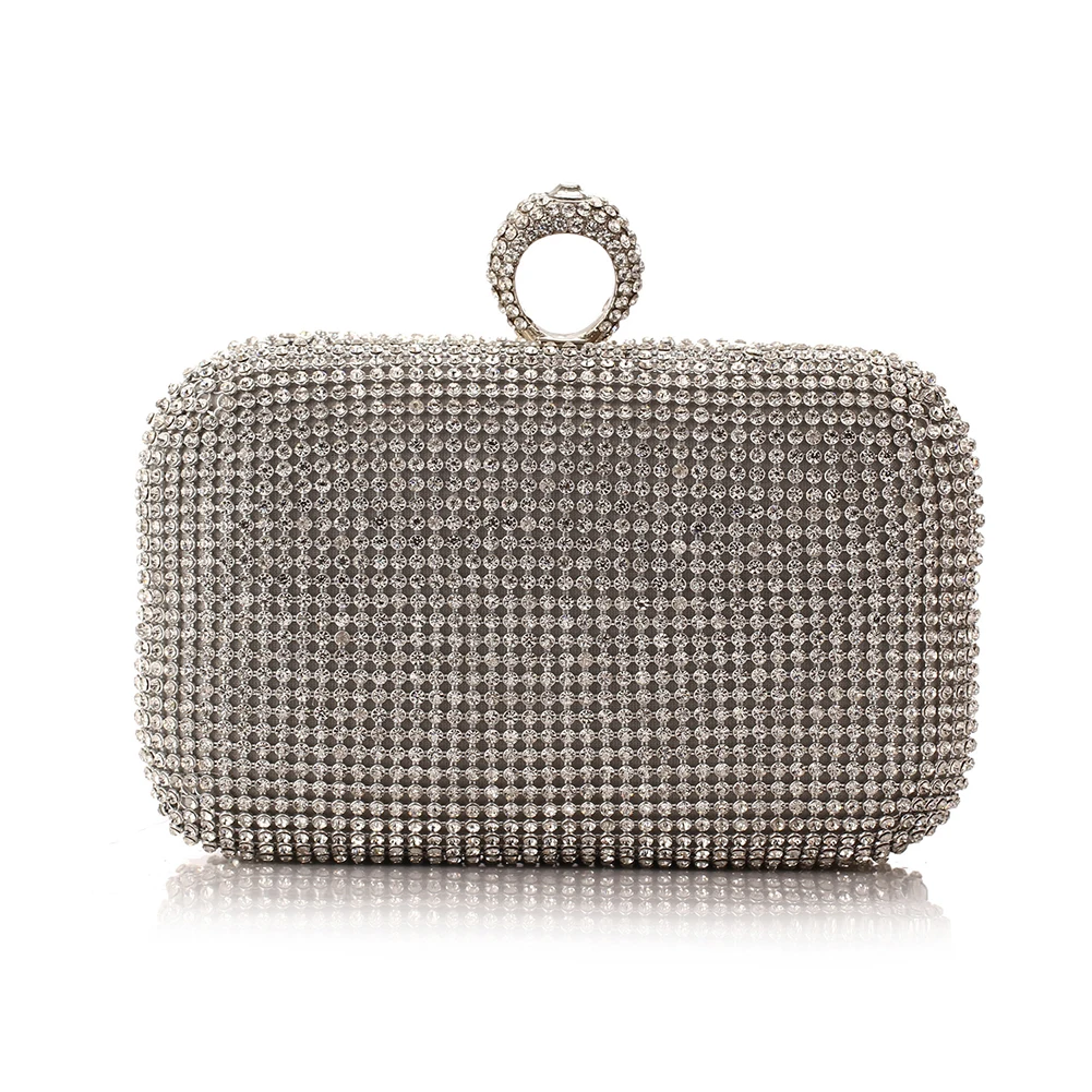 

Вечерние сумочки Стразы с кристаллами Кольцо на палец маленький клатч цепочка сумка на плечо вечерние свадебные сумочки женский вечерний к...